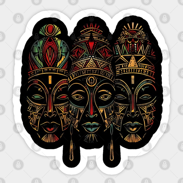 Tribal African Masks, African Art Sticker by UrbanLifeApparel
